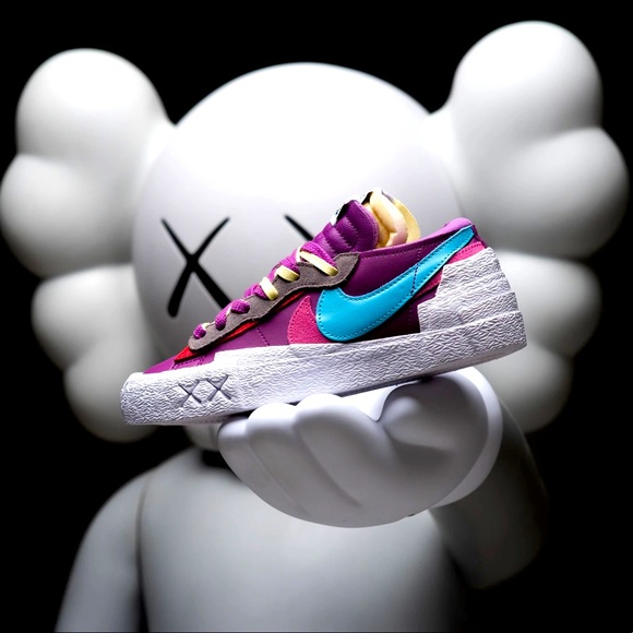 ๐ฅ๐ฅ๐ฅ Like New NIKE SACAI KAWS Blazer Low Purple Dusk Unisex Sneakers ๐ฅ๐ฅ๐ฅ - Picture 1 of 17